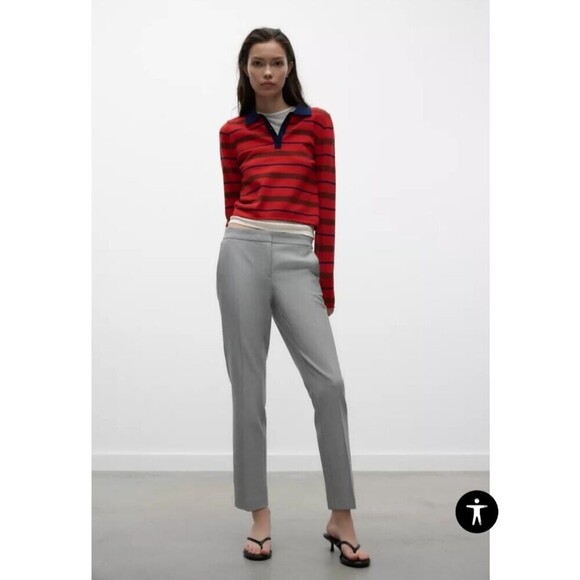 Zara Woman High Waisted Pants Light Gray Small - Picture 3 of 10